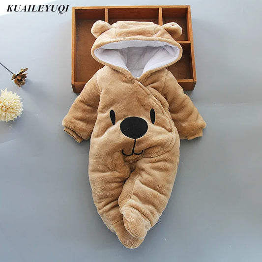 New Baby Cartoon Romper Baby Winter Clothes Hooded Infant Jacket Girl Boy Warm Coat Kids Baby Outfits Clothes Baby Costume